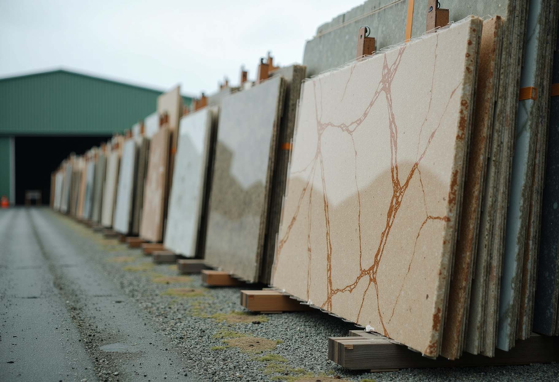 Full slabs on the A-frame rack