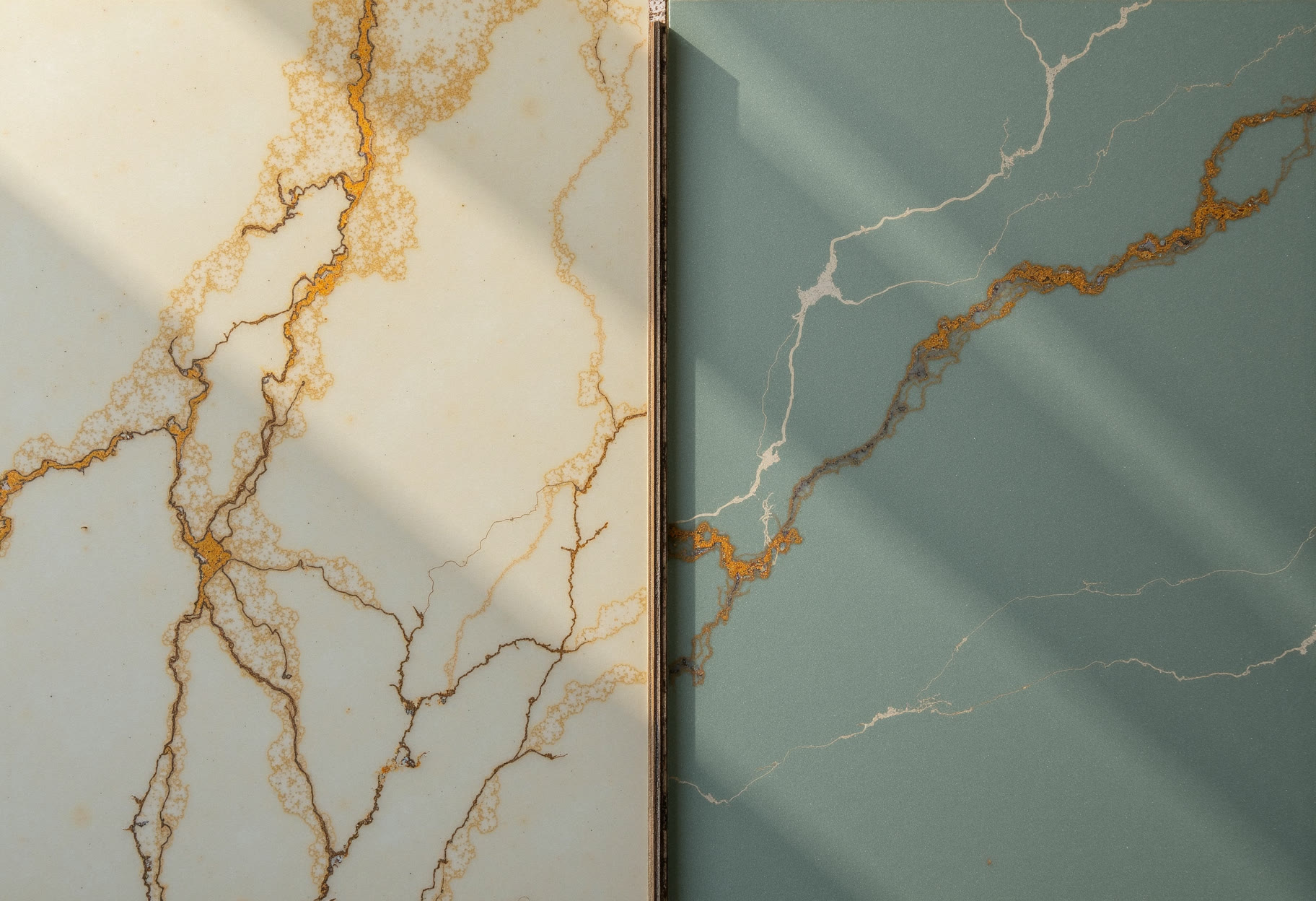 Honed and polished, same stone