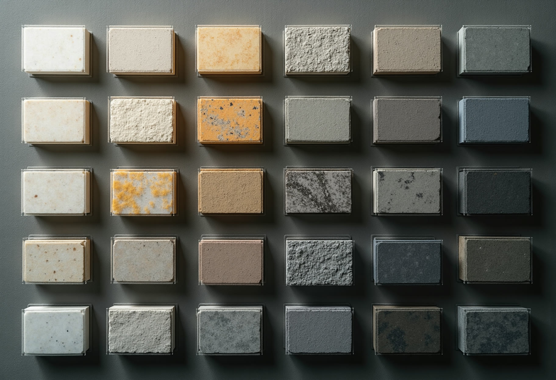 Offcut specimens, sorted by tone